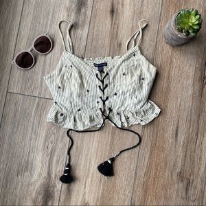 American Eagle Stripped Crop Top